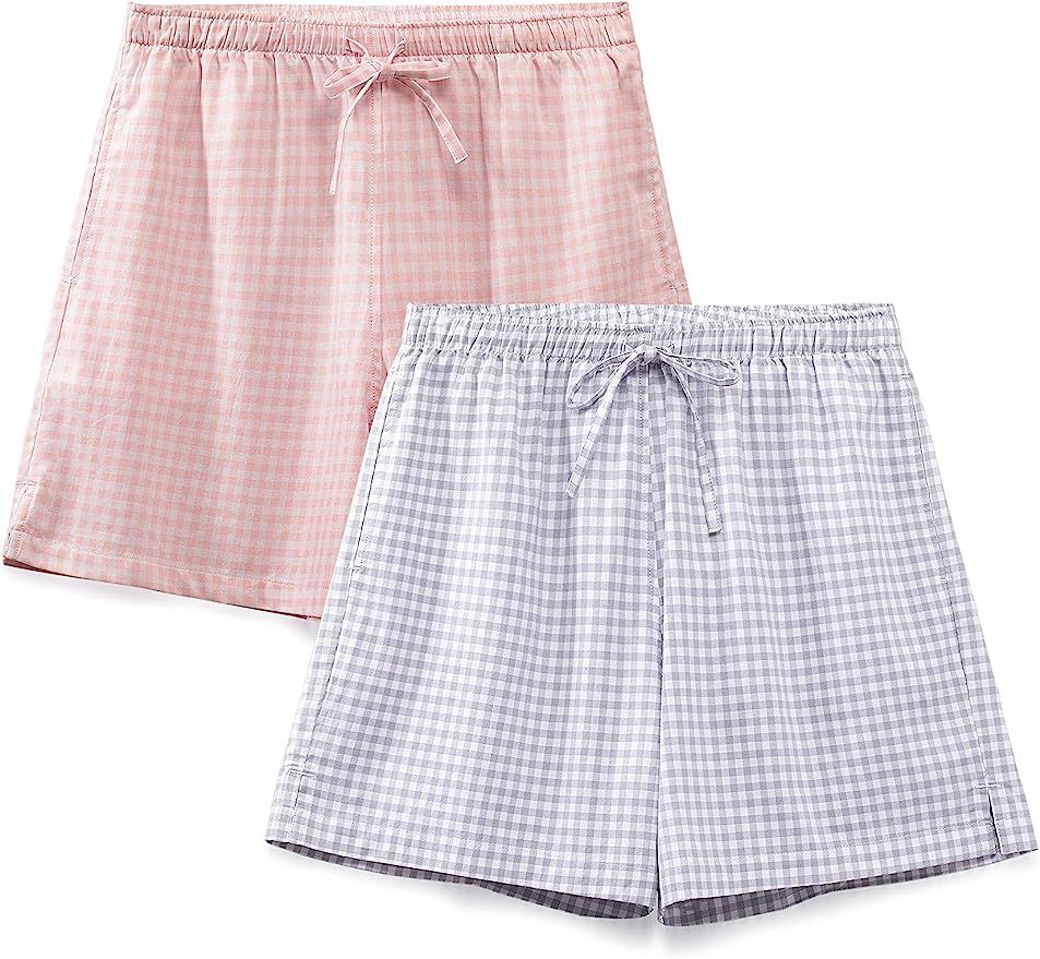 Femofit Womens Sleep Shorts Pajama Shorts Lounge Shorts Boxer pj Shorts Pack of 2 S-XL | Amazon (US)