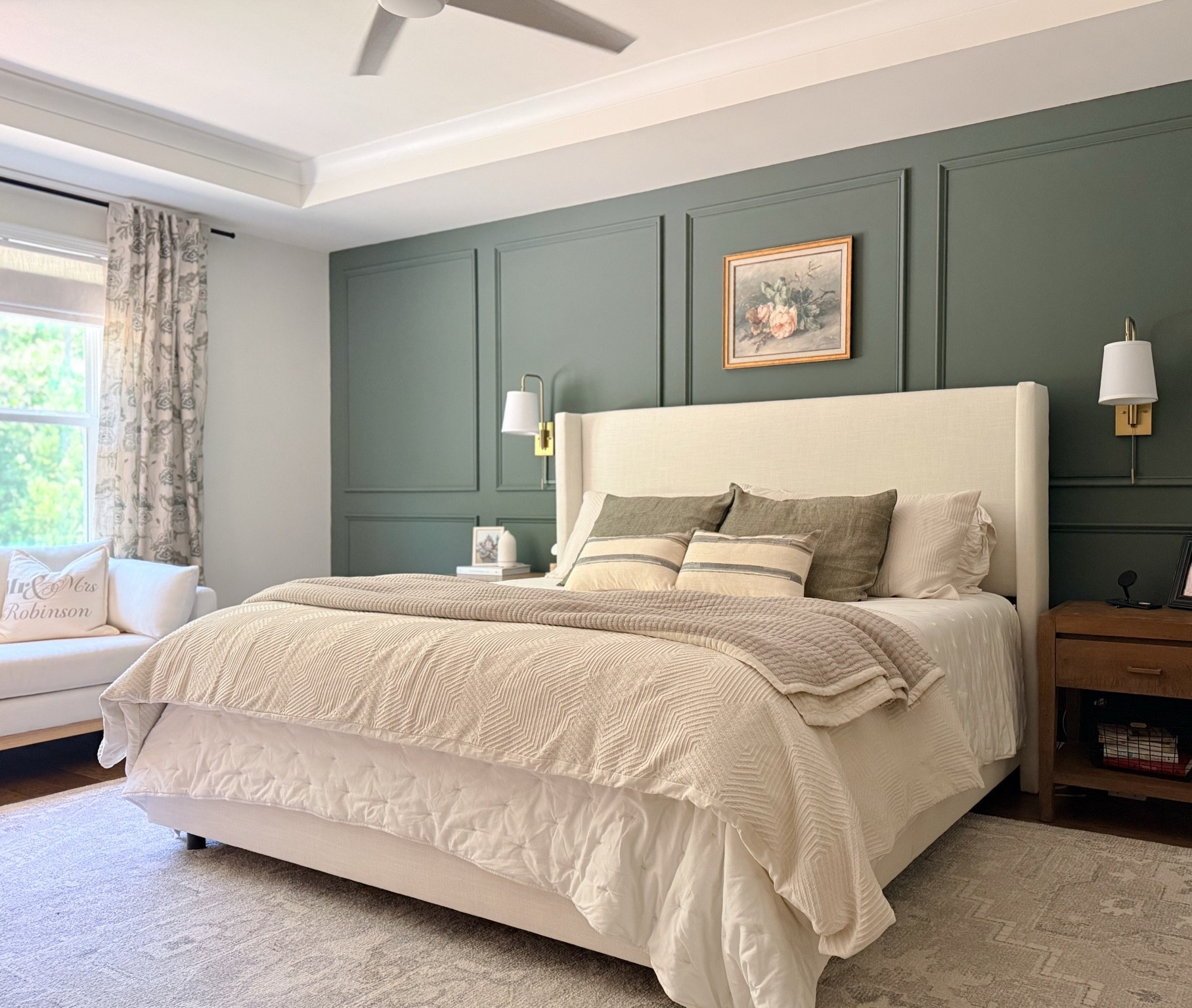 Primary bedroom update! Wall color is Pewter Green by SW! 💚 #leighallisondesign

#LTKHome
