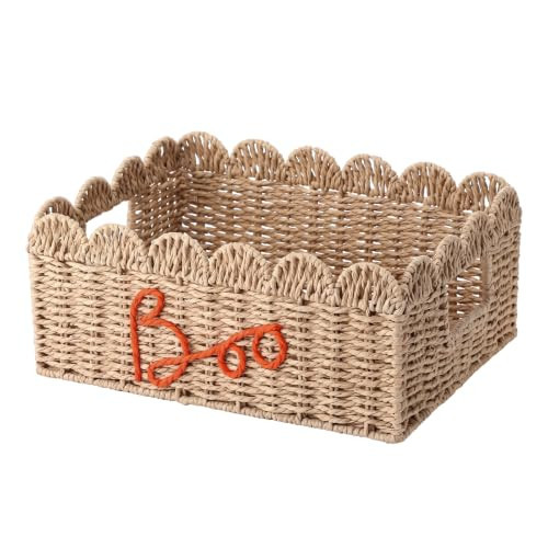 Qinyoung Boo Basket, Spooky Halloween Boo Gift Basket, with Handle, 14 Inch | Amazon (US)