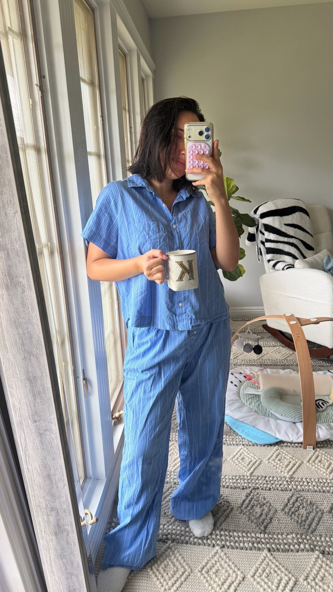 Target pajamas I got for postpartum. These would actually be a cute set to wear with jelly sandals & jewelry! Wearing a medium ! 

@Target #ad

#LTKmomlife #LTKootd #LTKmorningroutine