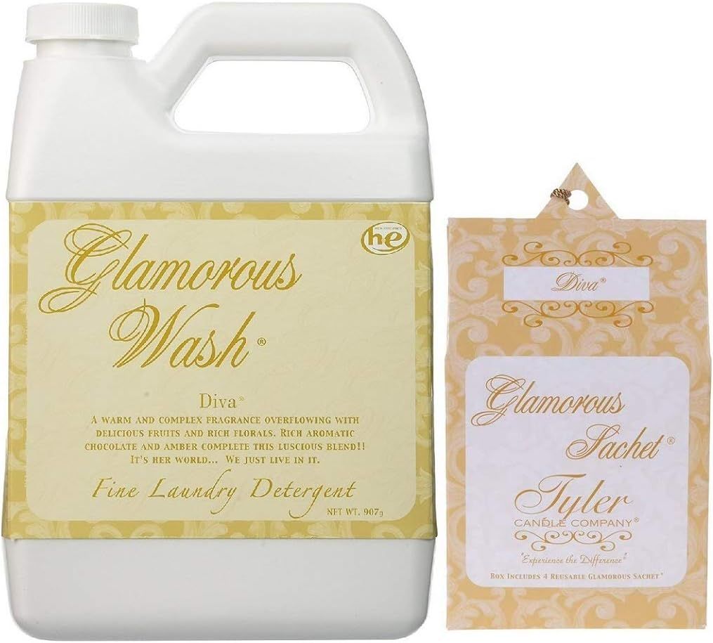 Tyler Candle Glamorous Wash Diva Laundry Detergent 32oz w/Diva Sachets Bundle | Amazon (US)