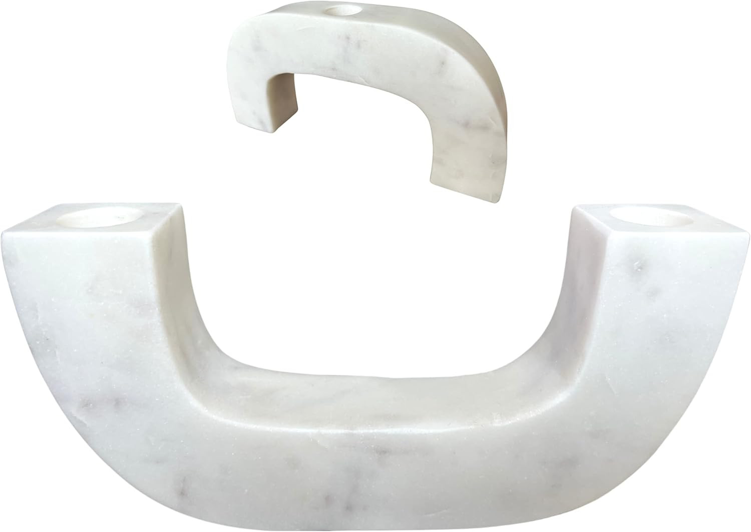 Glimpse & Hollow Marble Candle Holder - Tapered Candlestick Holders for Taper Candles, White Cand... | Amazon (US)