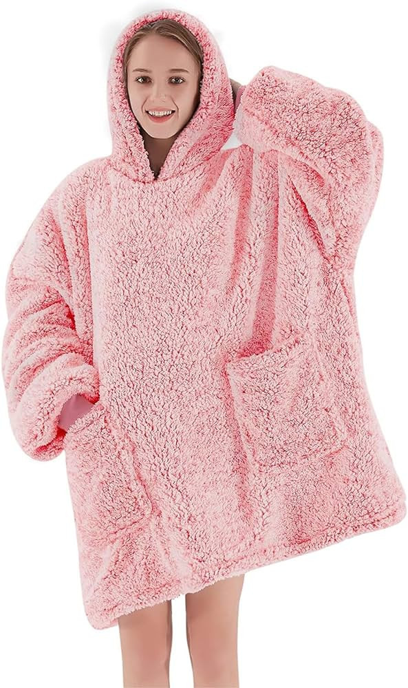 greenoak Blanket Hoodie Oversized Sherpa Wearable Blanket Sweatshirt, Ultra Soft Fuzzy Fleece Bla... | Amazon (US)