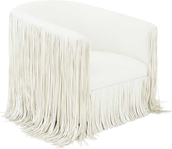 Swivel Chair in Ivory Vegan Leather | Amazon (US)