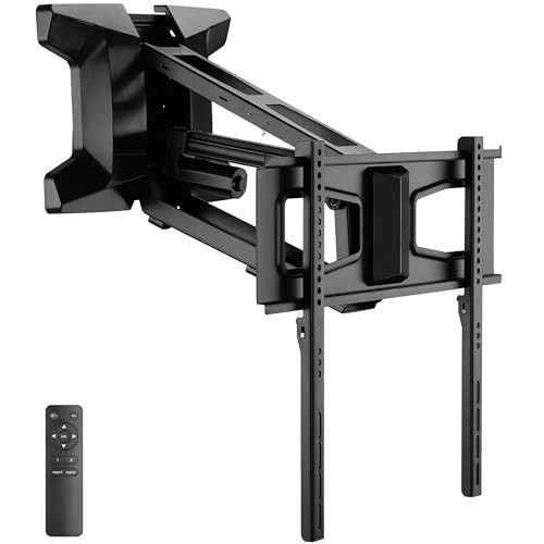 MOUNT-IT! Motorized Fireplace TV Wall Mount | Remote Control Electric Pull Down Mantel Mounting Bracket, Up to 77 Lbs Weight Capacity, Height Adjustable, Swivel, VESA 600x400 Compatible | Amazon (US)