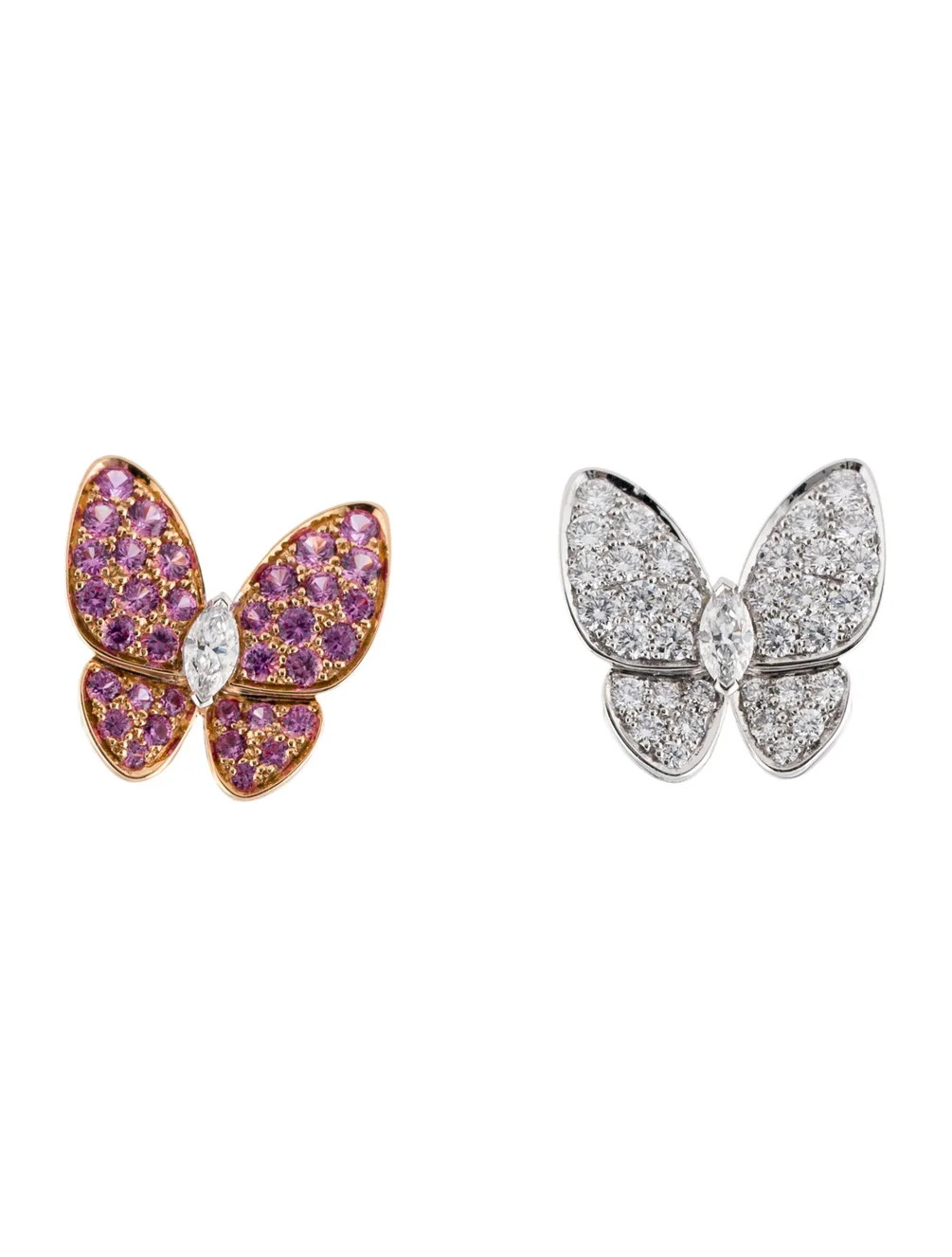 Van Cleef & Arpels Two Butterfly Earrings - Earclip, Earrings - VAC39140 | The RealReal | The RealReal