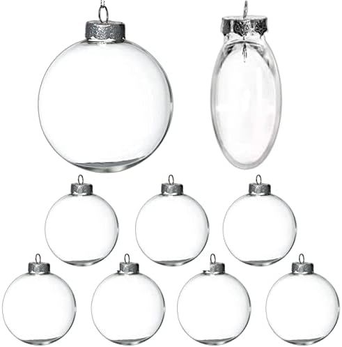 12Pcs Clear Glass Flat Ball Ornaments Discs 3.15 Inch for Crafts DIY, Large 80mm Fillable Ornaments  | Amazon (US)