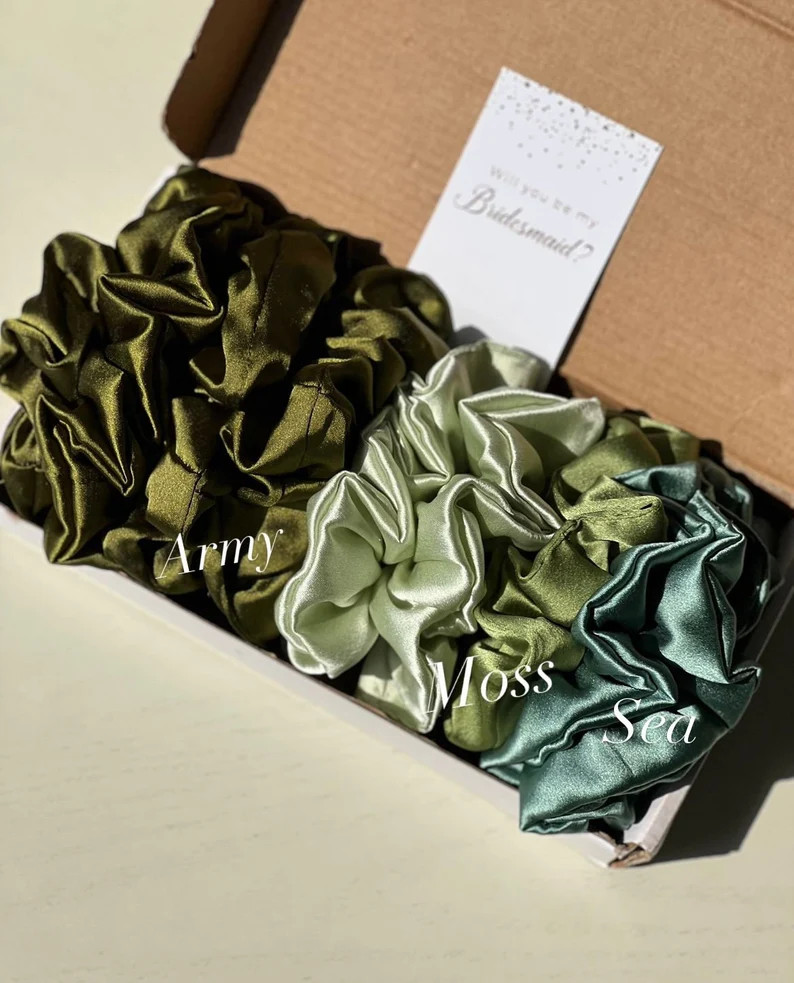 Pure Mulberry Silk Scrunchie set Silk Scrunchies Hair Accessories Ponytail Scrunchie Bridesmaid G... | Etsy (US)