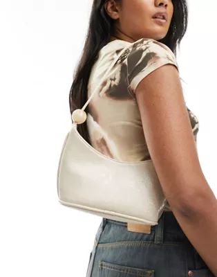 ASOS DESIGN shoulder bag with resin ball detail strap in cream | ASOS | ASOS (Global)