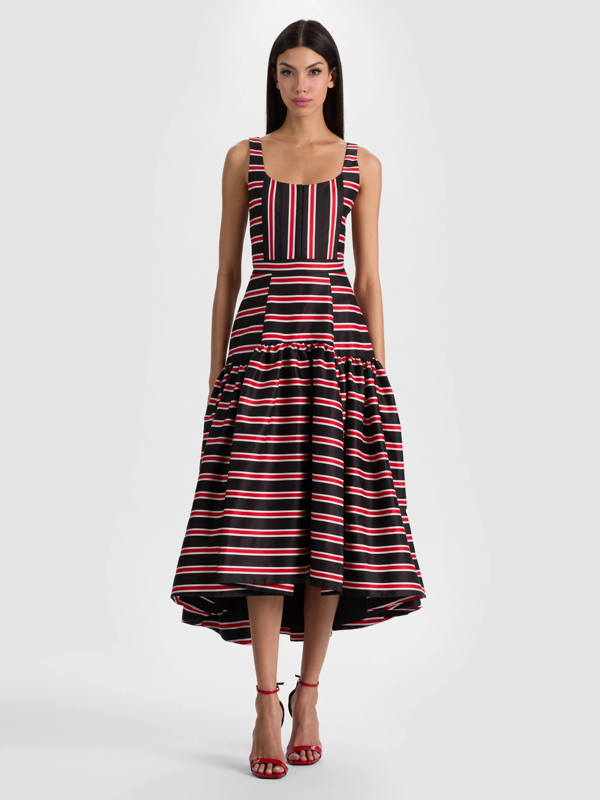 DIANA STRUCTURED MIDI DRESS | Alice + Olivia