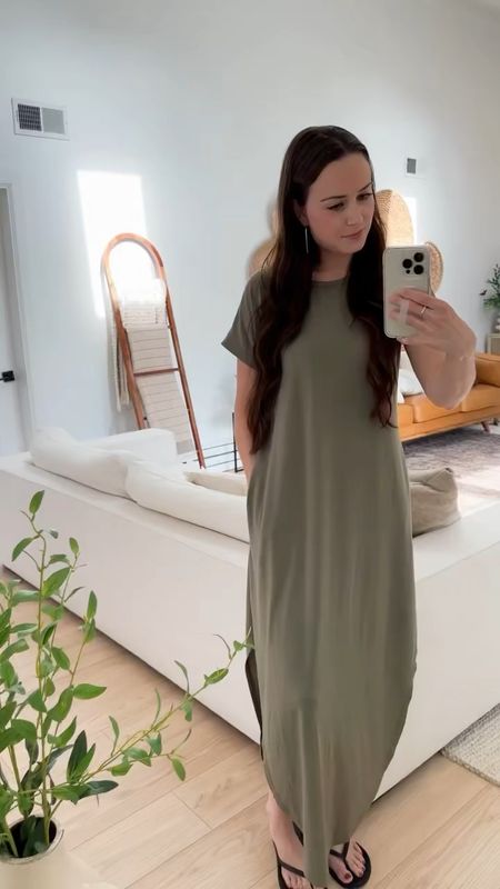 Summer causal short sleeve maxi dress with pockets / I am wearing size small in the color olive green. Fits comfy & flowy!



#LTKstyletip #LTKSeasonal #LTKfindsunder50