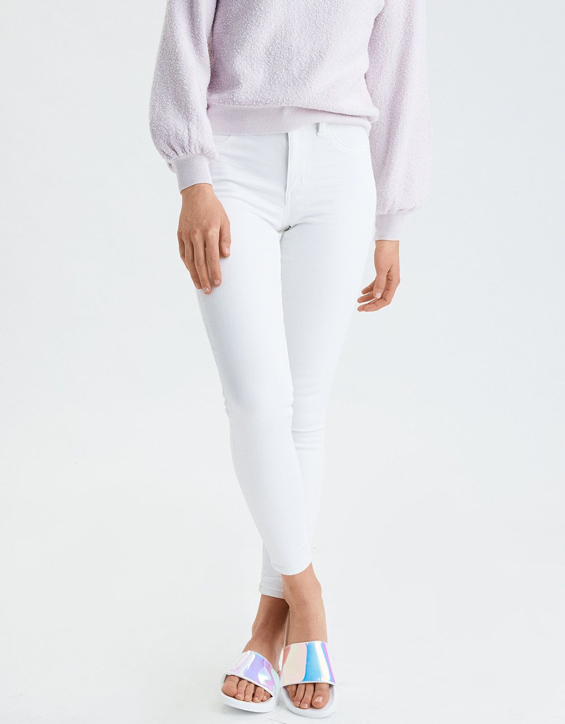 AE Ne(X)t Level High-Waisted Jegging, Bright White | American Eagle Outfitters (US & CA)