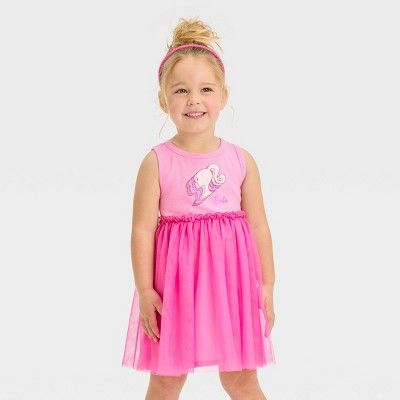 Toddler Girls' Barbie Skater Dress - Pink | Target