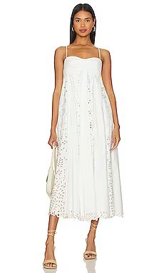 SIMKHAI Tori Midi Dress in White from Revolve.com | Revolve Clothing (Global)