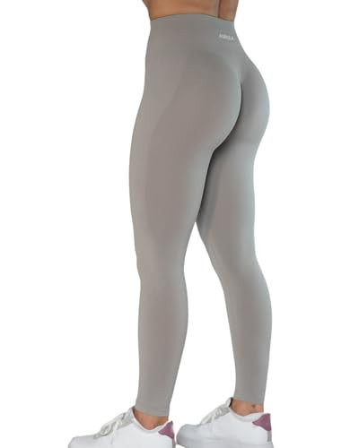 Seamless Scrunch Legging Women Yoga Pants 7/8 Tummy Control Workout Running for Fitness Sport Active Legging-25''（L,Silver Sconce | Amazon (US)