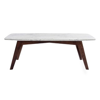 Contemporary Home Living 43.5" White and Brown Rectangular Italian Carrara Marble Coffee Table | ... | Michaels Stores