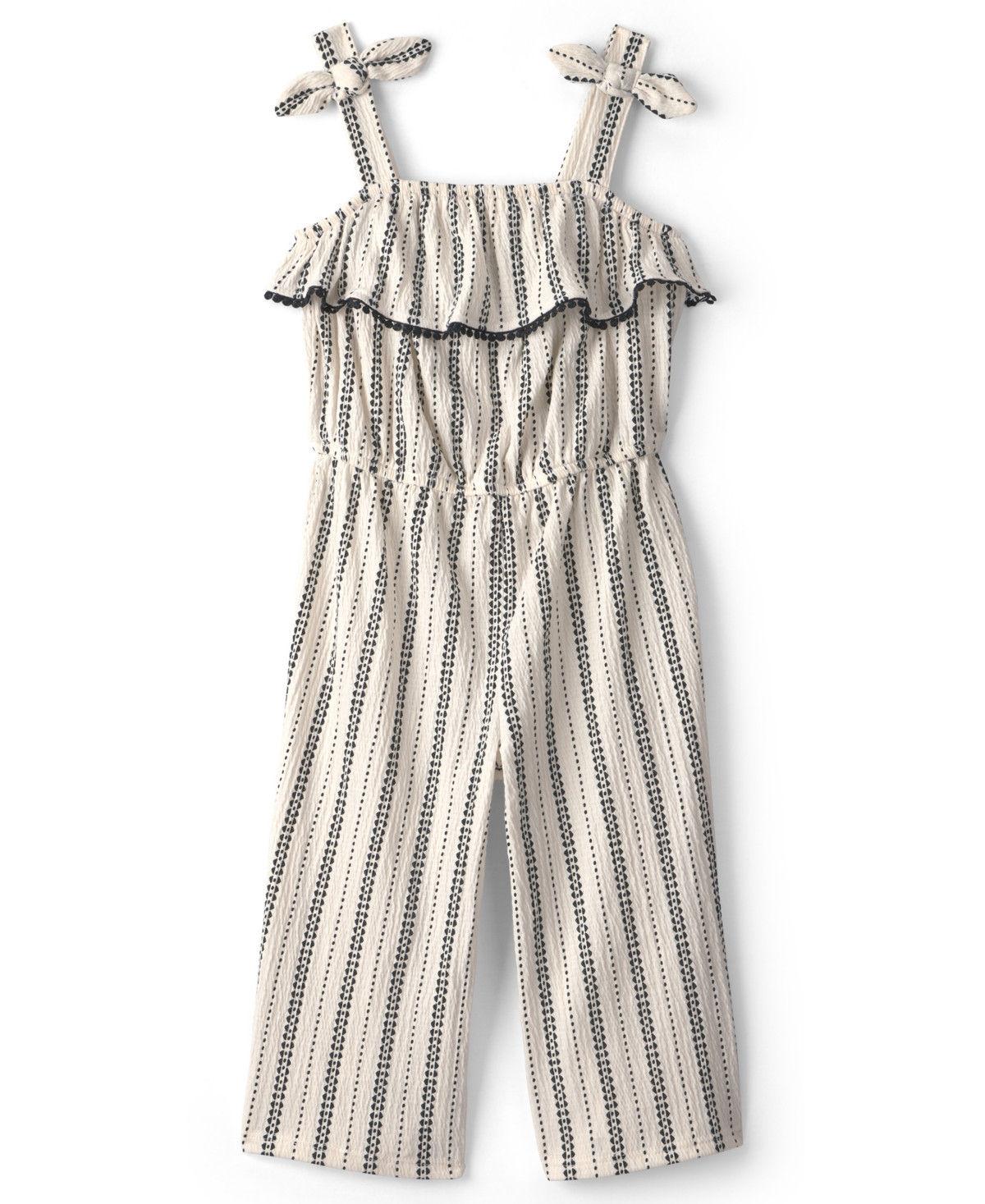 Carter's Girls' 2T-5T Striped Ruffle Jumpsuit - Black/Ivory | Macy's