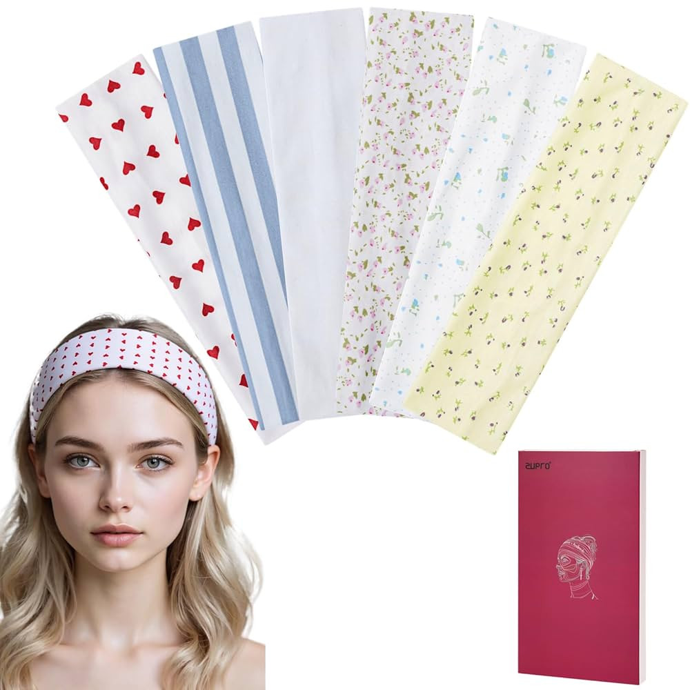 Zupro 6 PCS Fashion Women's Headbands Girls' Holiday Hair Bands Short Hair Hair Accessories- Flor... | Amazon (US)