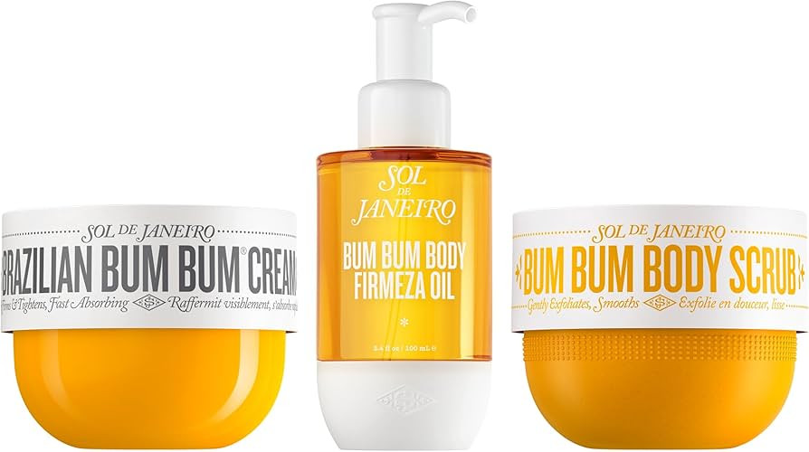 SOL DE JANEIRO Brazilian Bum Bum Cream, Bum Bum Firmeza Body Oil, and Bum Bum Body Scrub Bundle -... | Amazon (US)