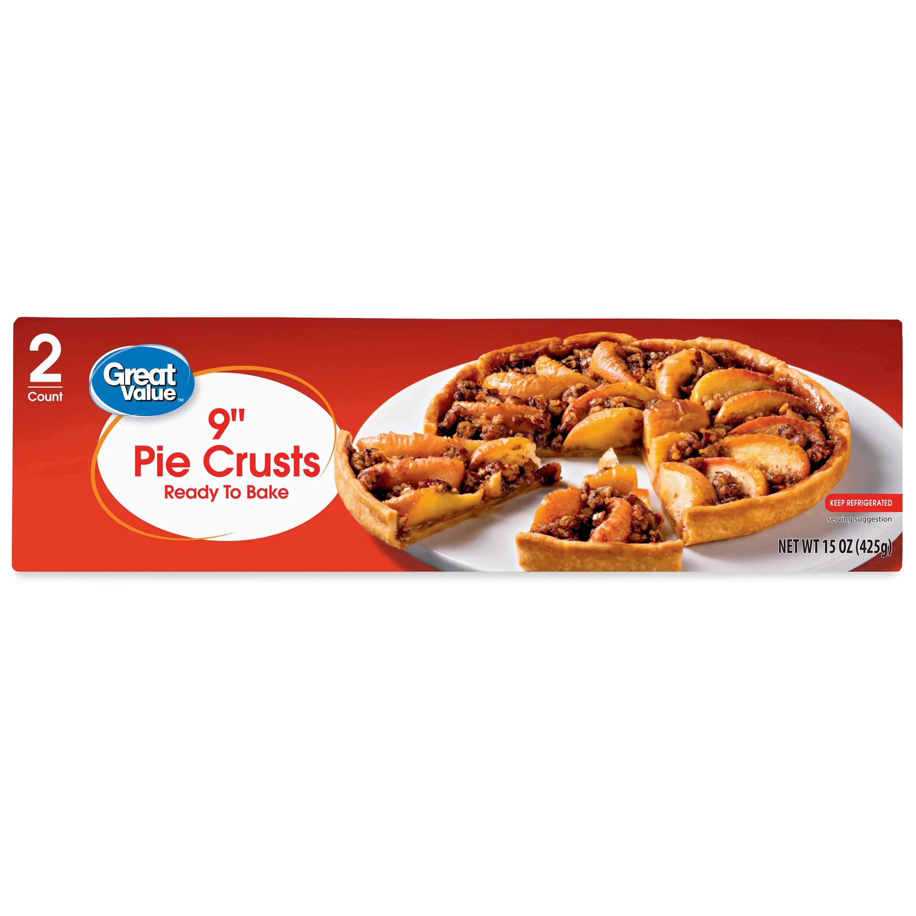 Great Value 9" Pie Crusts, 15 oz, 2 Count - Walmart.com | Walmart (US)