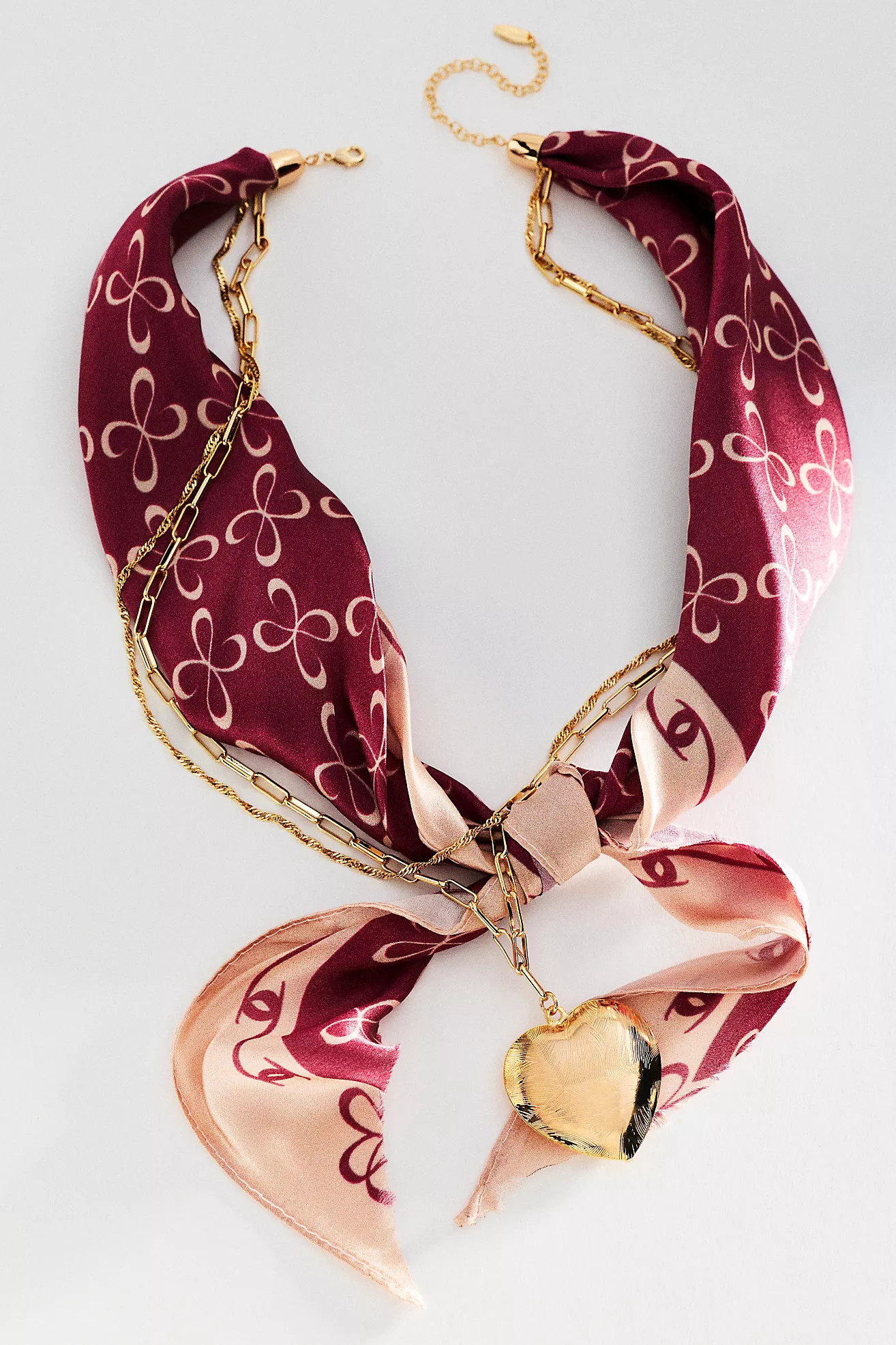 Maeve Logo Silk Scarf Necklace | Anthropologie (US)