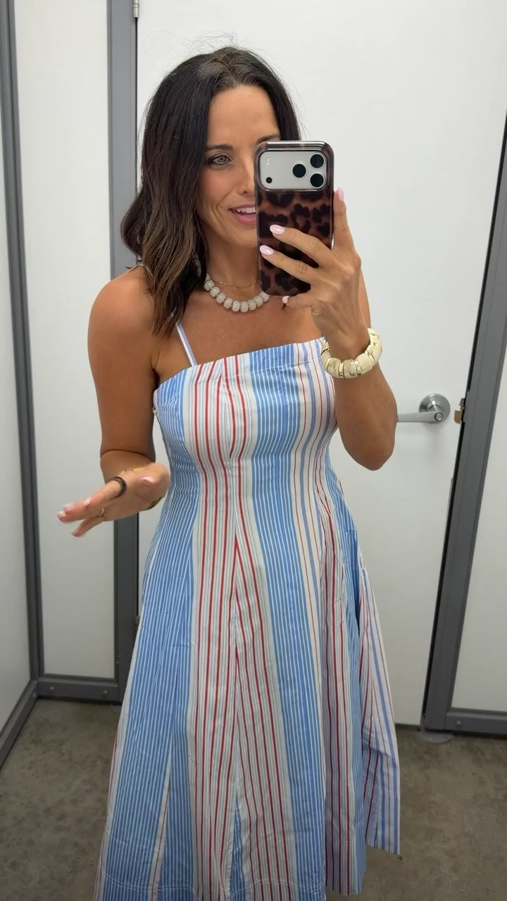 This striped Walmart dress is giving coastal summer vibes 🇺🇸☀️ and the fit is SO good! Wearing the XS 🤍 #walmartfashion #walmartfinds #summerdress #coastalstyle #affordablefashion #summerstyle #ootd #walmartstyl