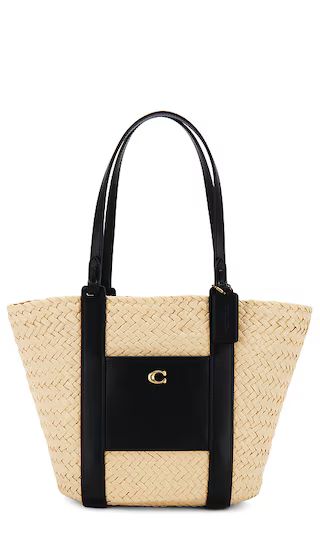 Small Straw Pocket Tote in Natural | Revolve Clothing (Global)