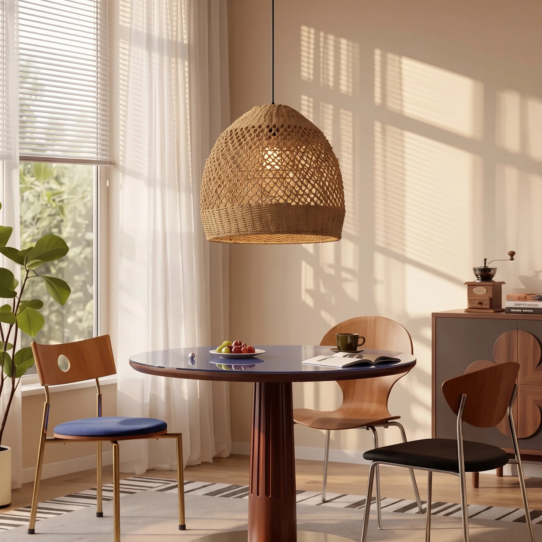 Artibrannan 1 - Light Seagrass Dome Pendant | Wayfair North America