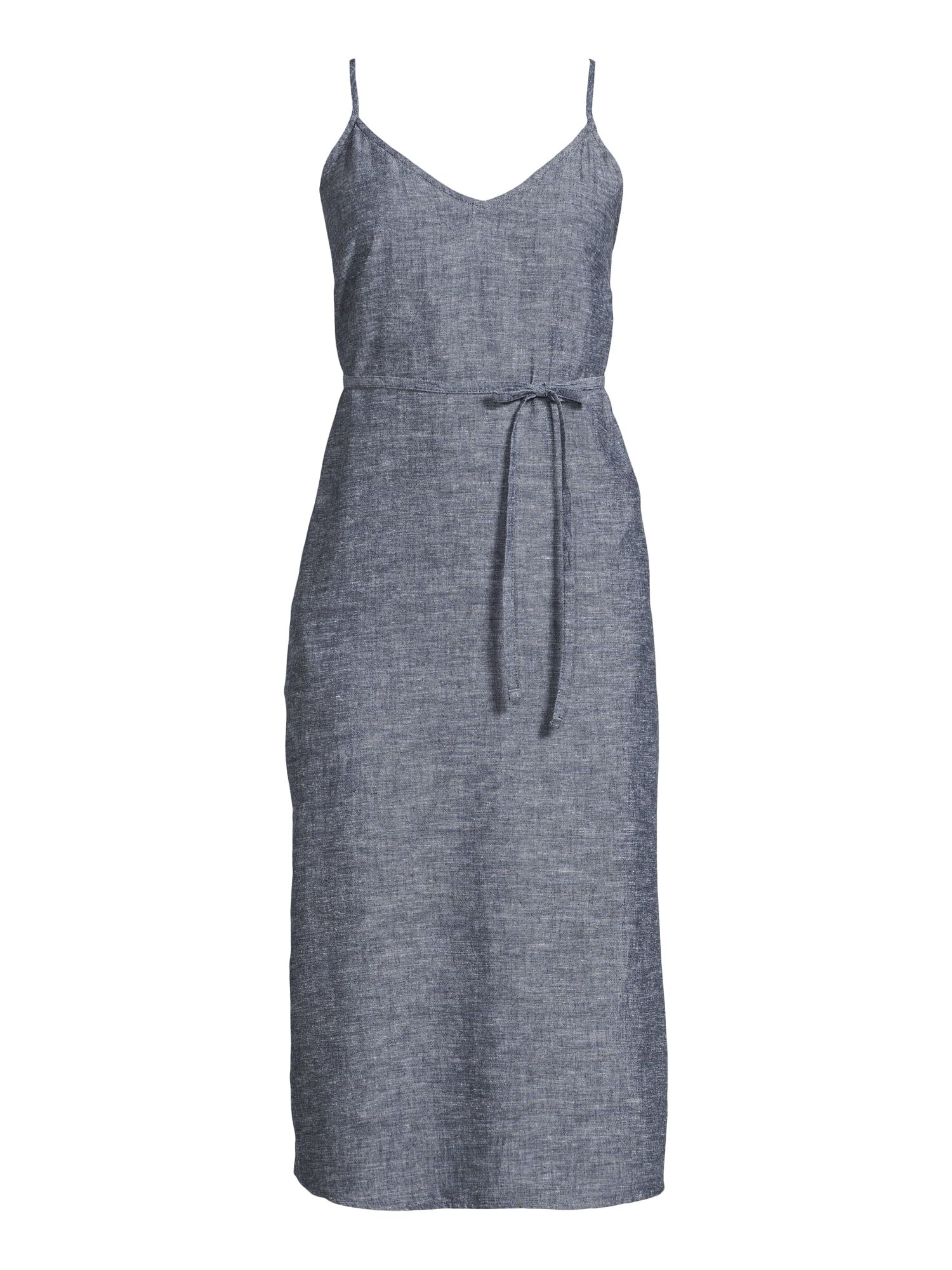 Time and Tru Women's Linen Blend Slip Dress, Sizes XS-XXXL | Walmart (US)