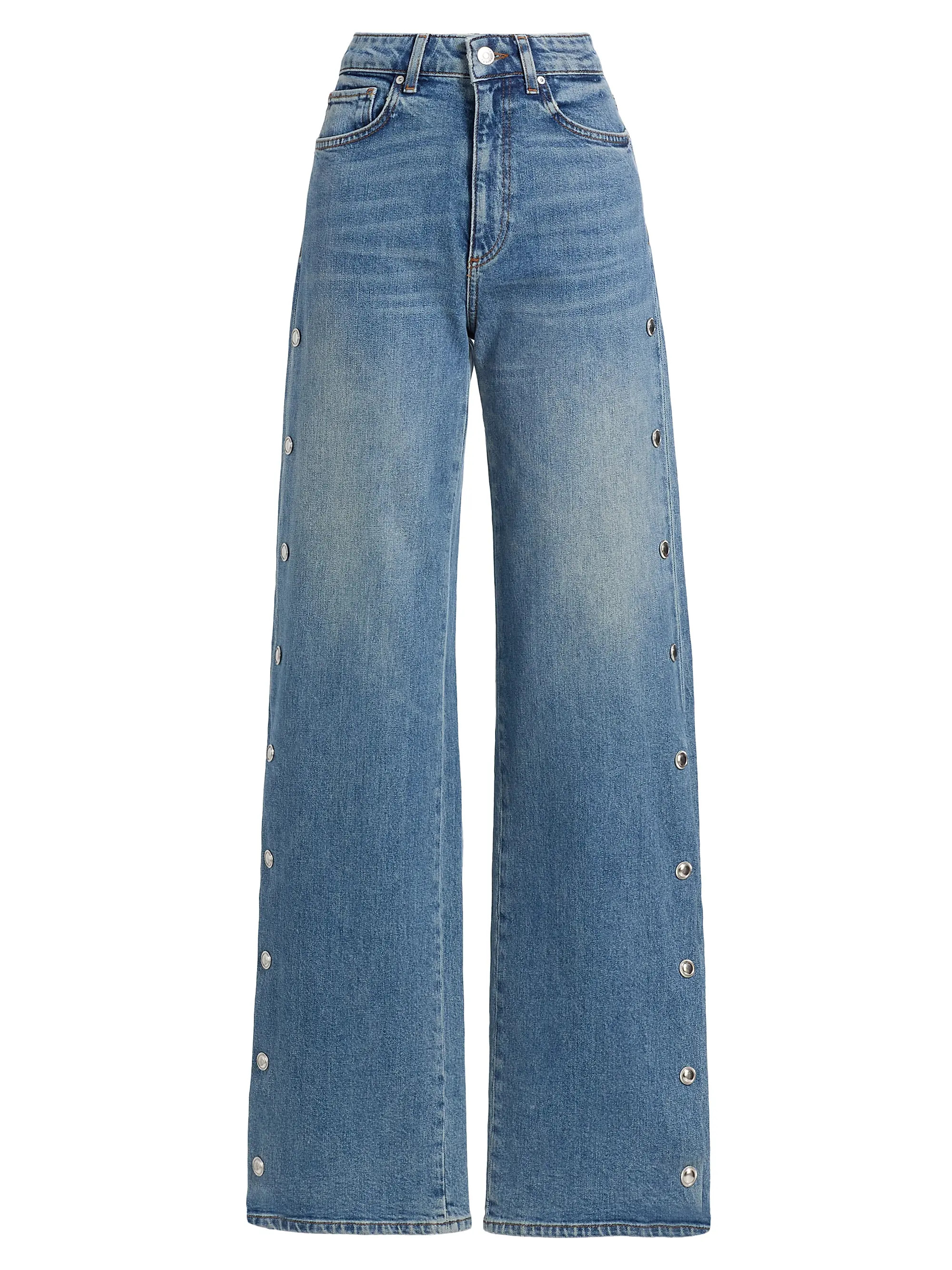 Sasha Side-Seam Snap Jeans | Saks Fifth Avenue
