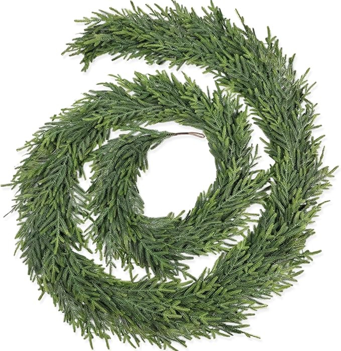 9FT Christmas Pine Garland - Real Touch Green Garland - Artificial Realistic Cedar Garlands for M... | Amazon (US)