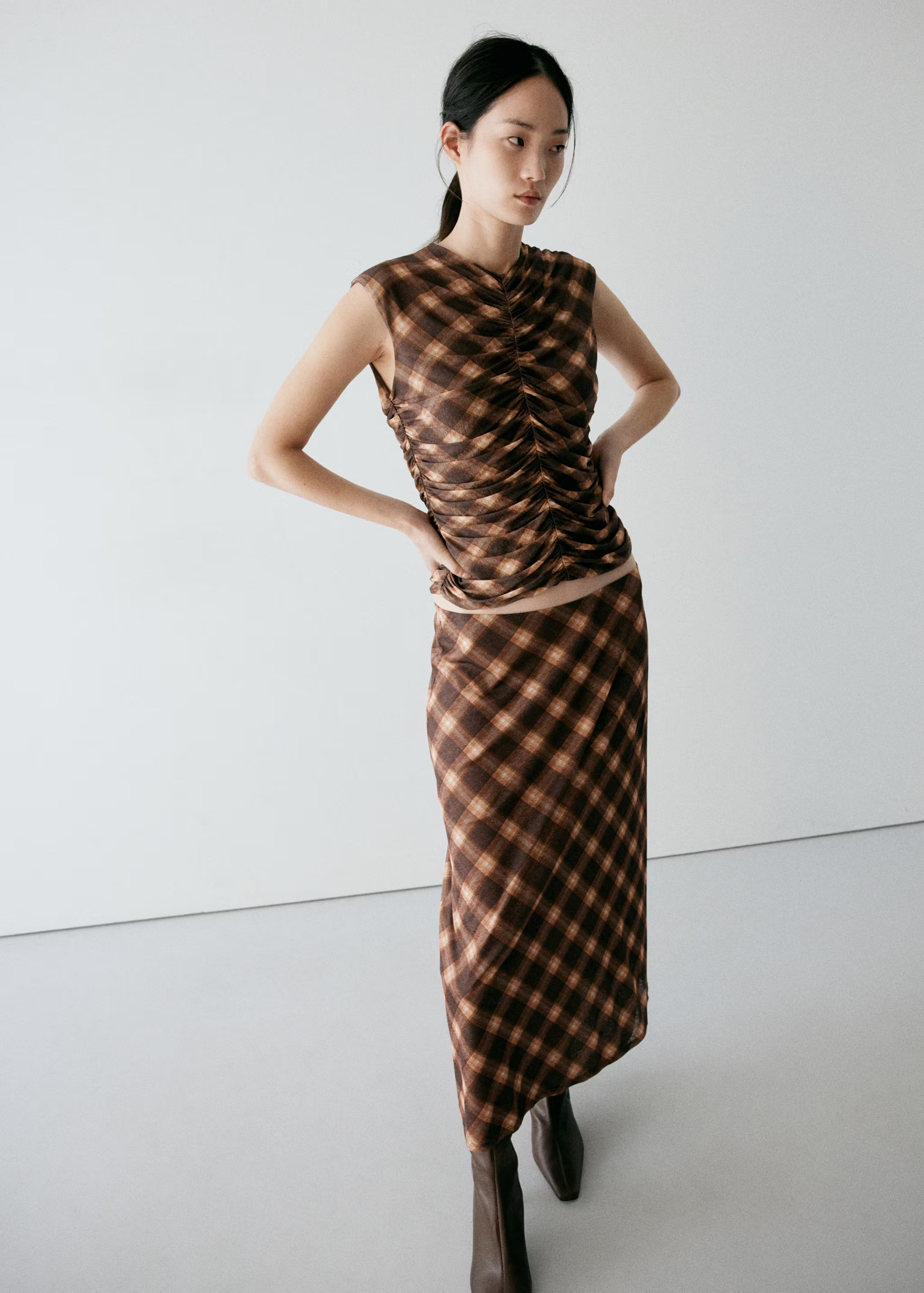 Checked midi skirt | Mango (US/MX/AU)