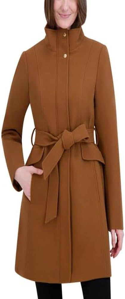 Laundry By Shelli Segal Women's Belted Faux Wool Jacket, Camel | Amazon (US)