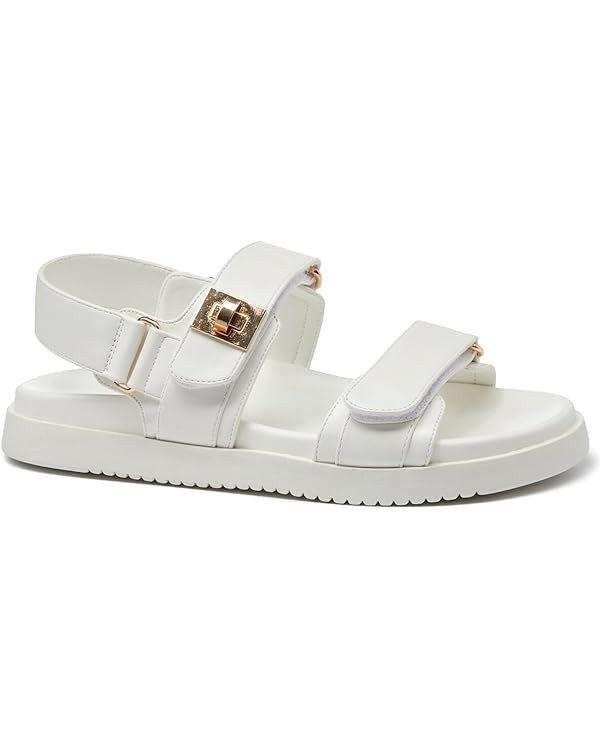 Womens Summer Sandals Casual Adjustable Arch Support Comfortable Thick Sole Flat Sandals | Amazon (US)