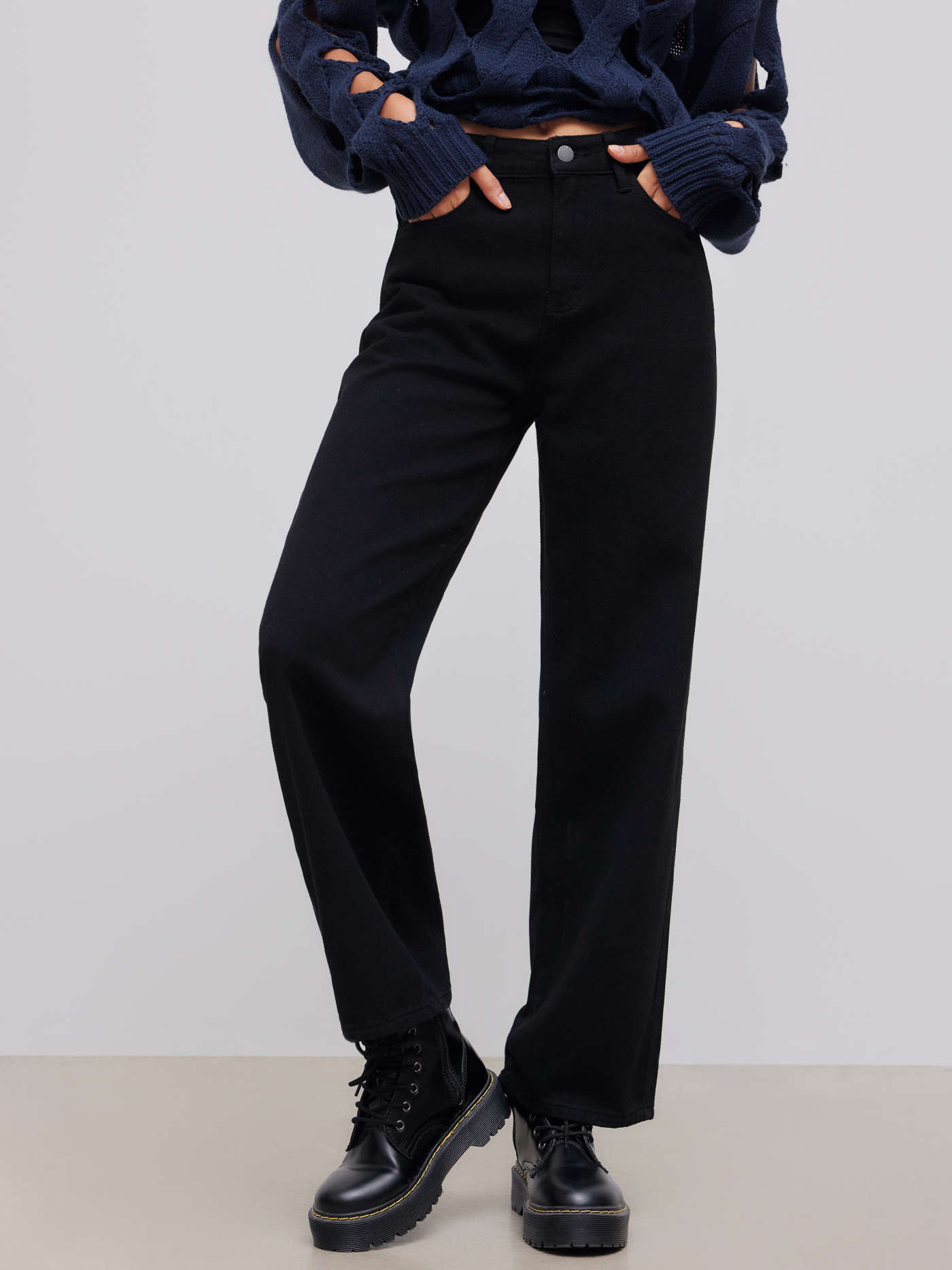 Basic & Thermal Denim Cider Denim Mid Rise Solid Pocket Straight Leg Jeans For School | Cider