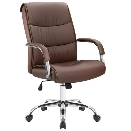 KALENI Faux Leather High-Back Executive Ergonomic Office Desk Chair Brown | Walmart (US)