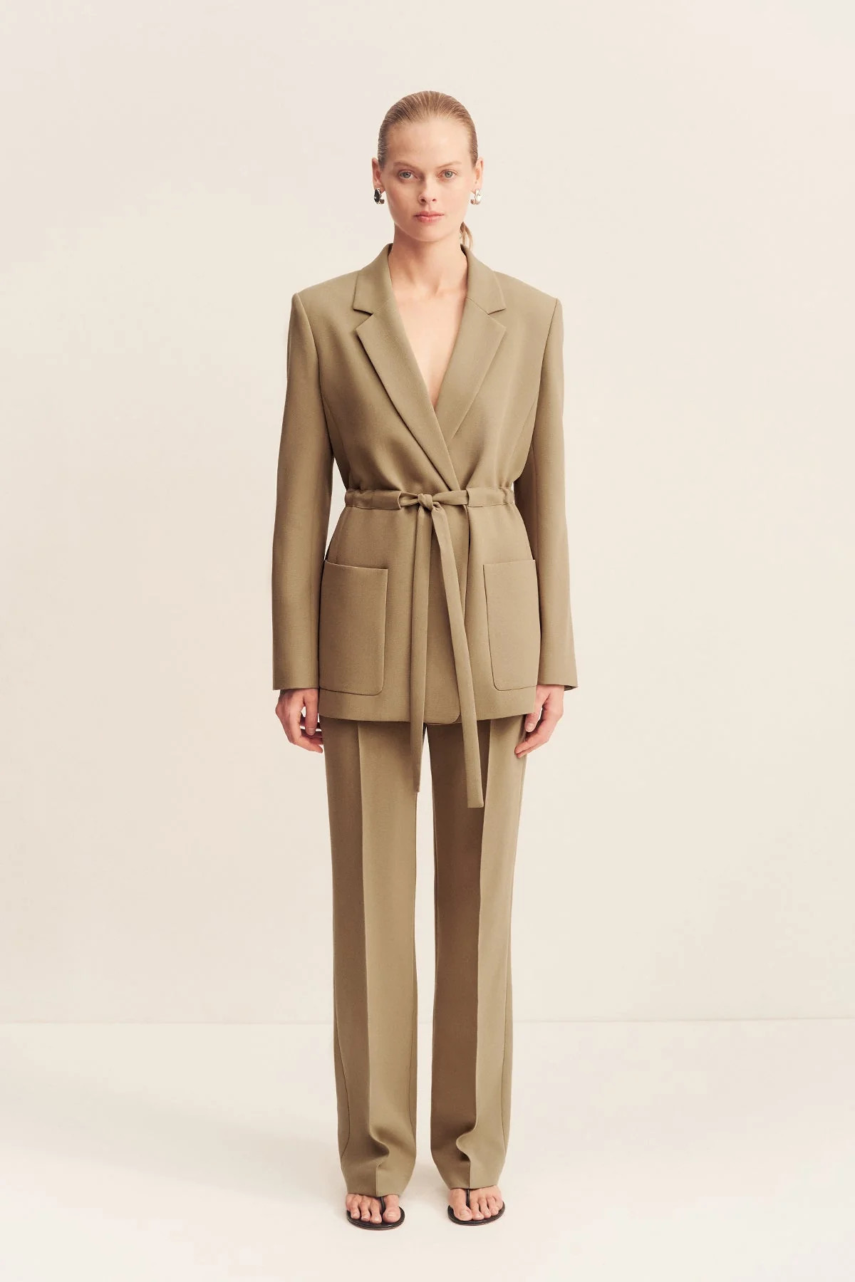 Irena Oversized Belted Blazer | Oak | Outerwear | Shona Joy | Shona Joy