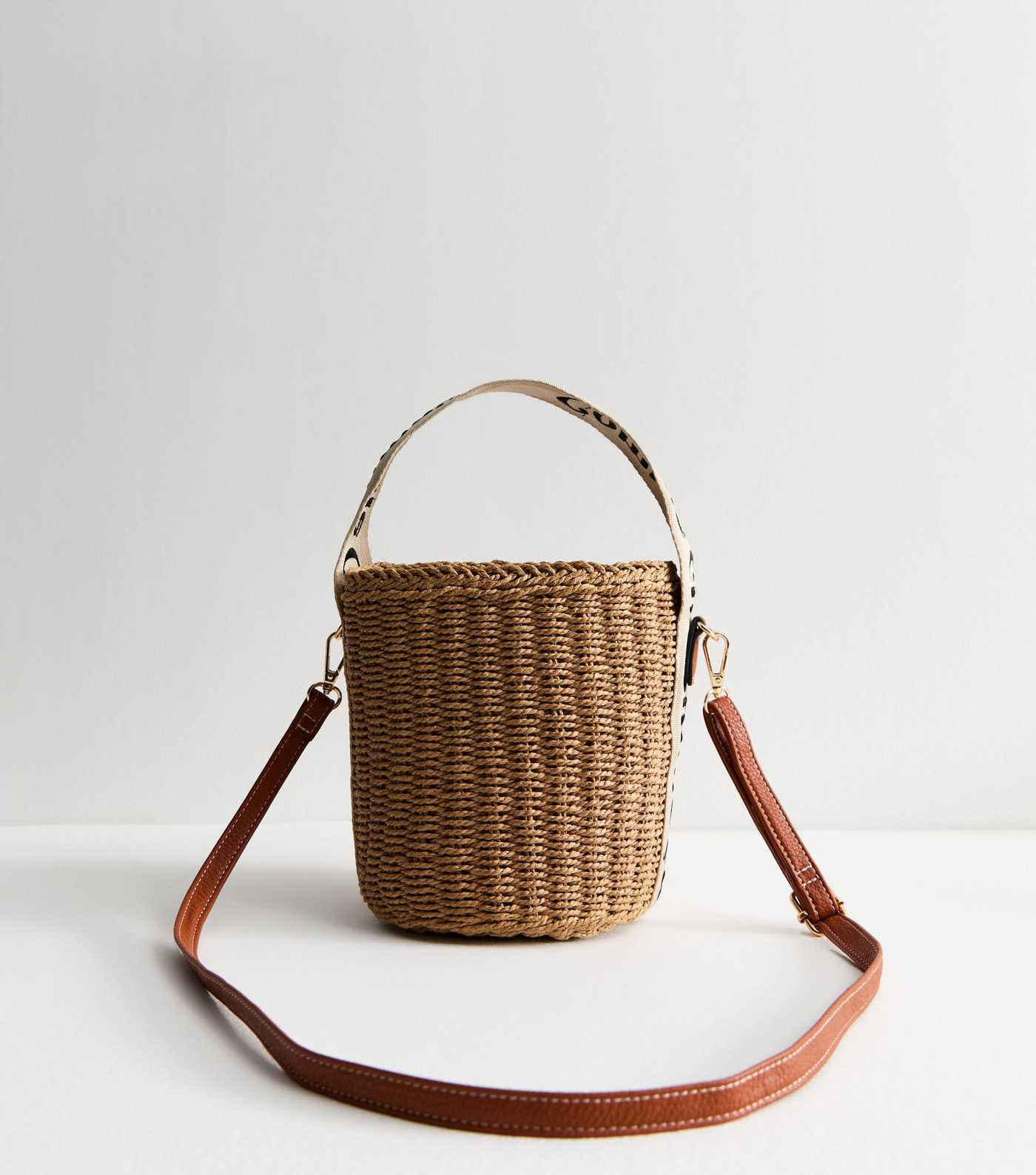 Stone Woven Mini Basket Crossbody Bag | New Look | New Look (UK)