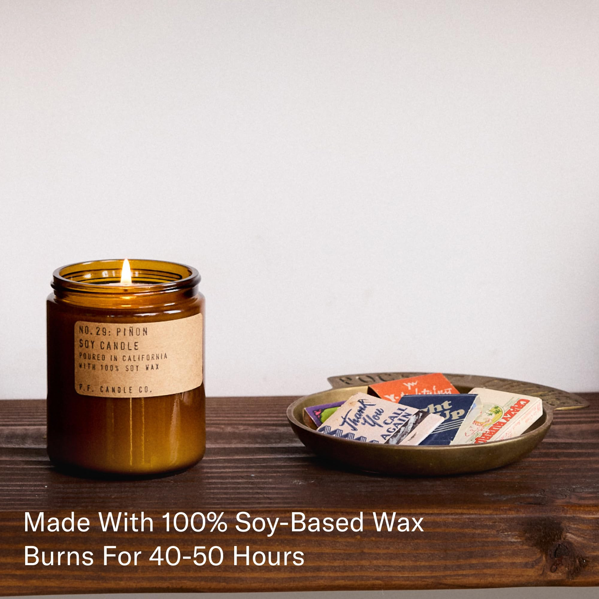 P.F. Candle Co. Classic Standard Scented Soy Wax Candle (7.2 oz) 40-50 Hour Burn Time, Amber Glas... | Amazon (US)