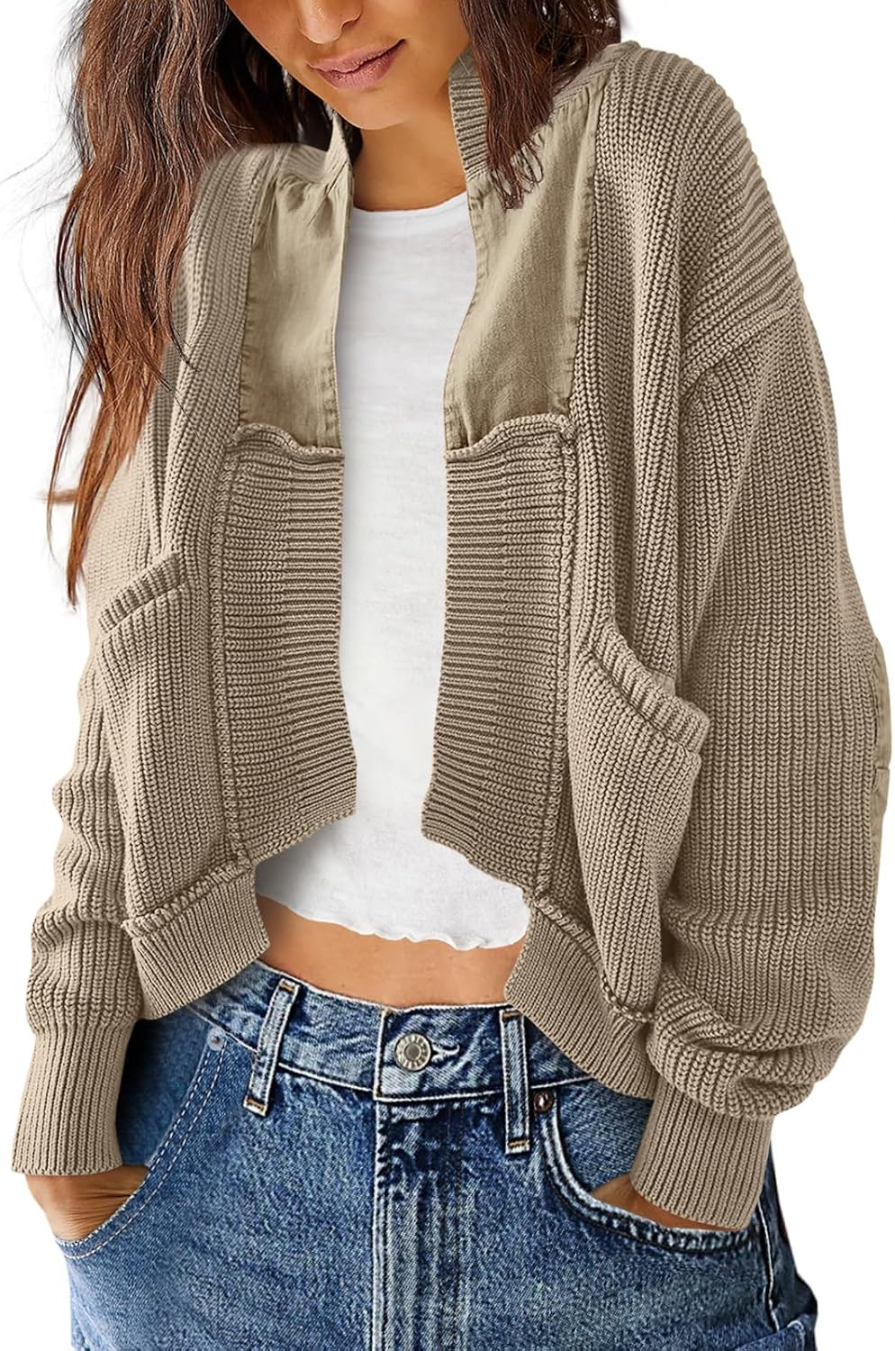 SENSERISE Womens Cardigan Sweaters Cable Knit Sweater Open Front Long Sleeve Chunky Cardigan Outerwear Coats | Amazon (US)