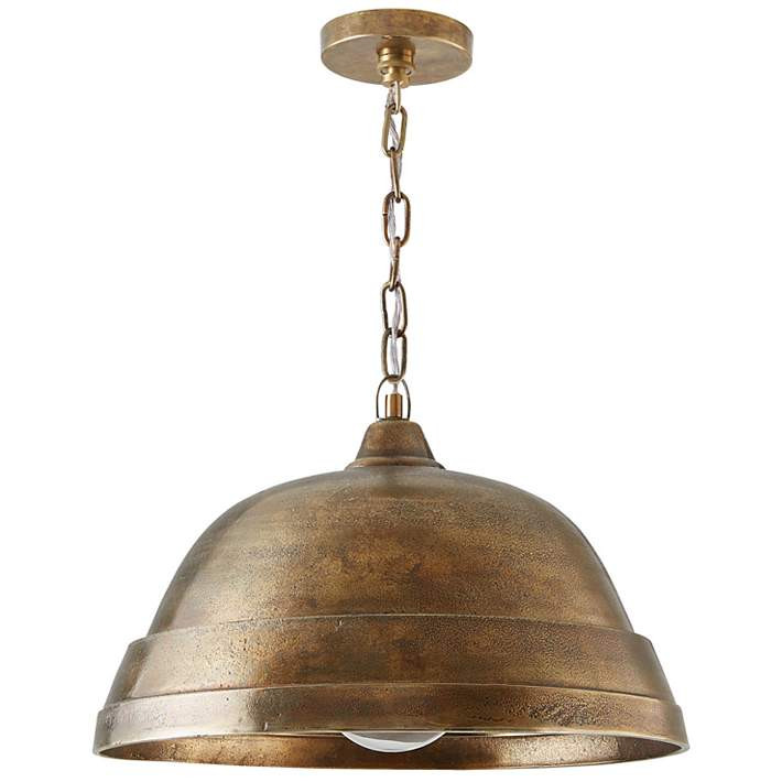 Capital Lighting Rustic 18" Wide Oxidized Brass Dome Pendant Light | Lamps Plus