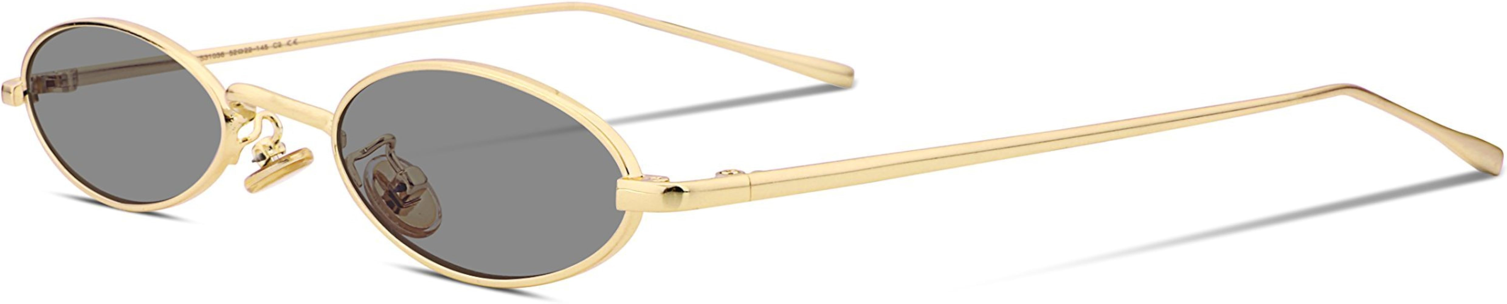 FEISEDY Vintage Small Sunglasses Oval Slender Metal Frame Candy Colors B2277 | Amazon (US)