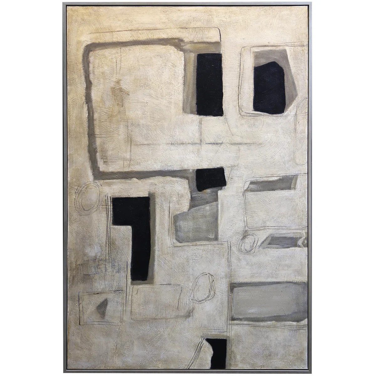 Acute Framed Canvas Art - Hand Painted Abstract - 1.5 Inch Frame | Wayfair North America