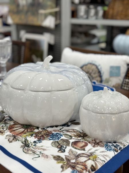 The cutest pumpkin soup tureen and small pumpkin covered serving bowls! 

These would be perfect for any fall entertaining and also Thanksgiving dinner.

Serving soup in these would be so fun in the fall. 

fall entertaining, thanksgiving, fall table decor 

#LTKhome #LTKSeasonal #LTKunder50