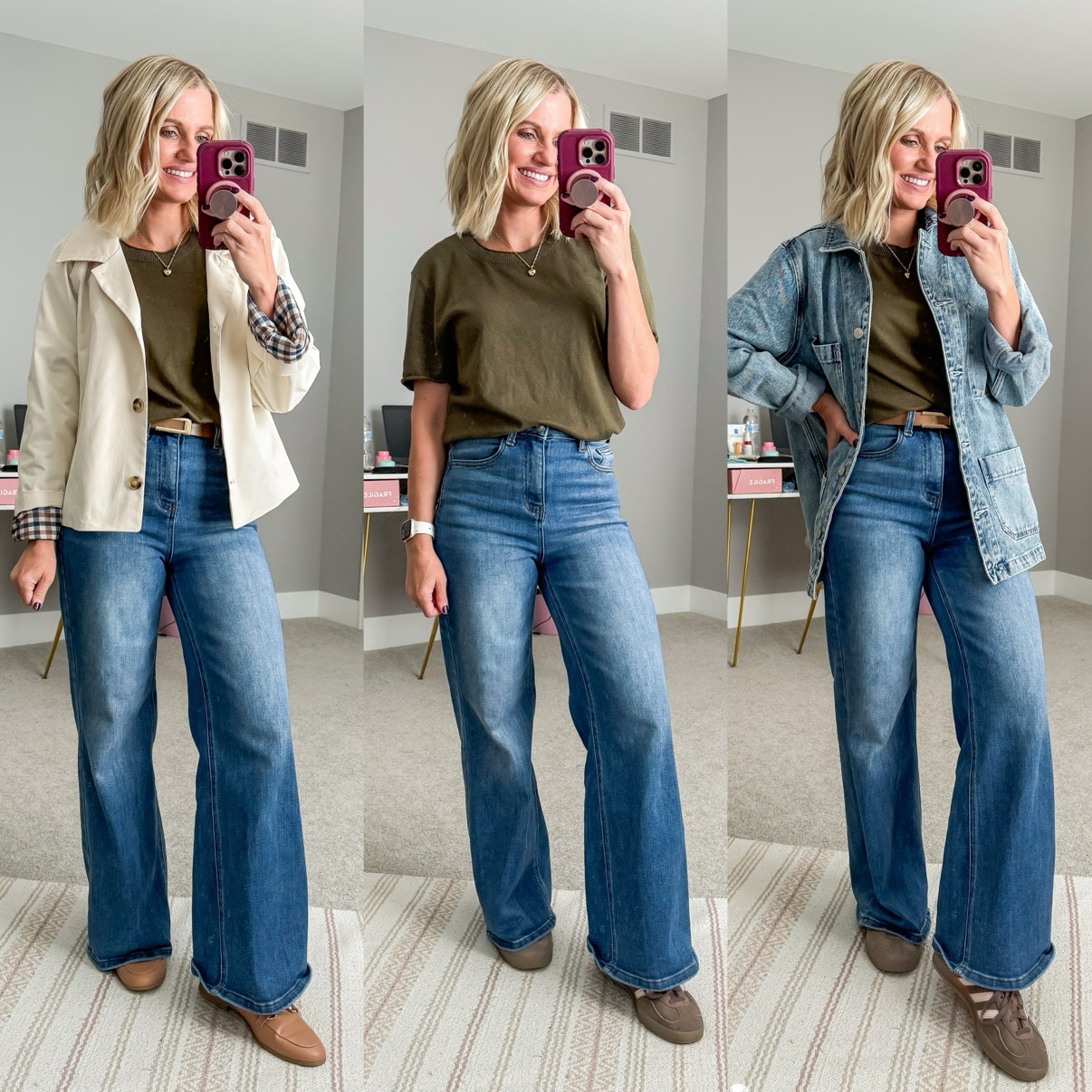Fall Capsule 2026 🍂 Three ways I'm styling my medium-wash wide-leg jeans! This is look 4 of 9 with this piece — my 20-piece capsule mixes and matches into 120 outfits. Which one is your favorite?! Shop the pieces on my LTK! 🤎 

 #fallcapsulewardrobe #capsulewardrobe #falloutfits #fallfashion #petitestyle #affordablefashion #ltkstyle #ltkfall

#LTKPetite
