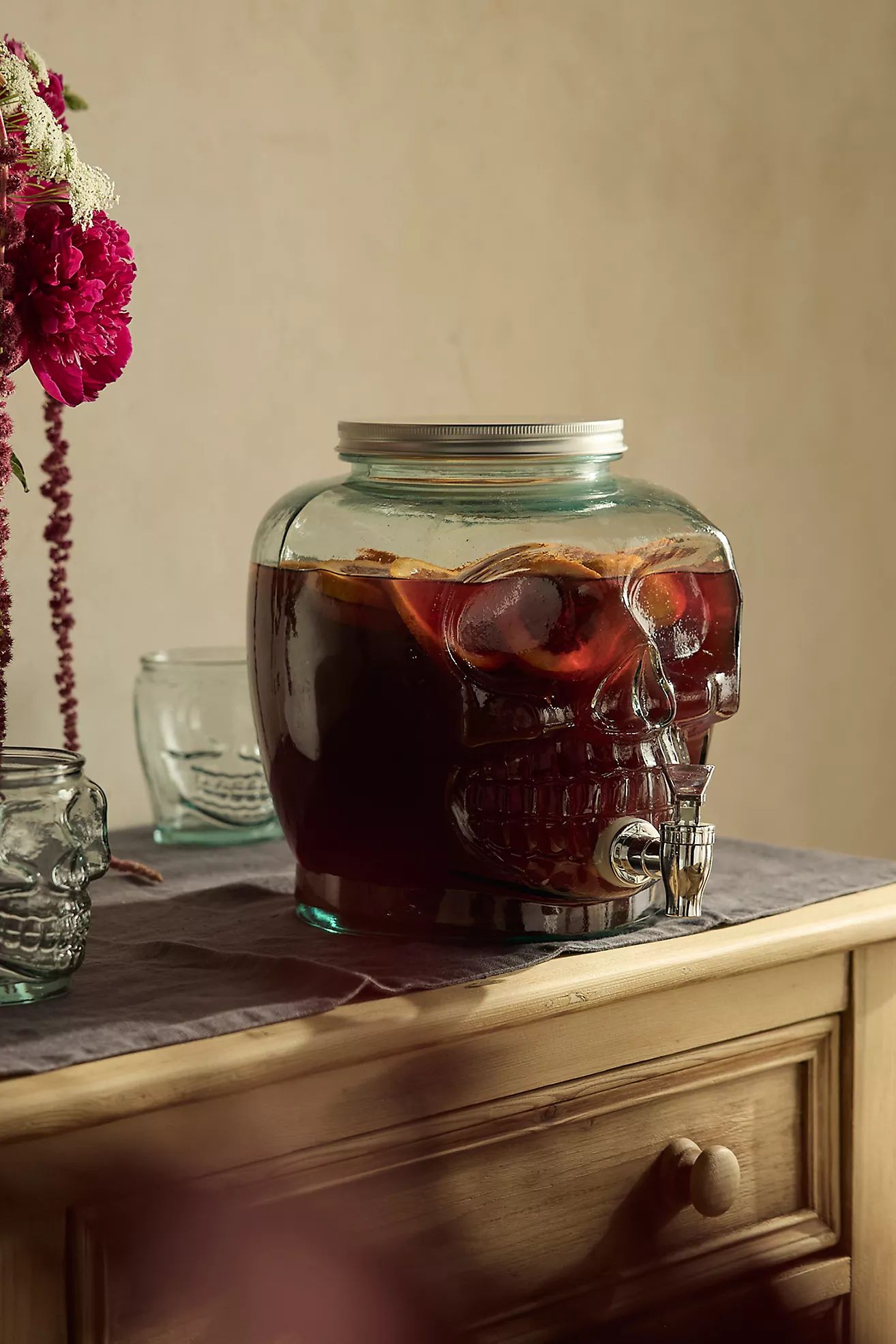 Skull Recycled Glass Drink Dispenser | Anthropologie (US)
