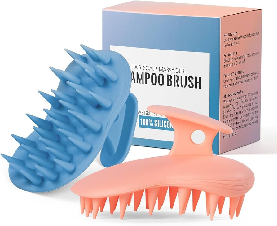 ANAOTA Hair Scalp Massager Shampoo Brush 2Pack, Scalp Scrubber 100% Silicone,Scalp Exfoliator for... | Amazon (US)