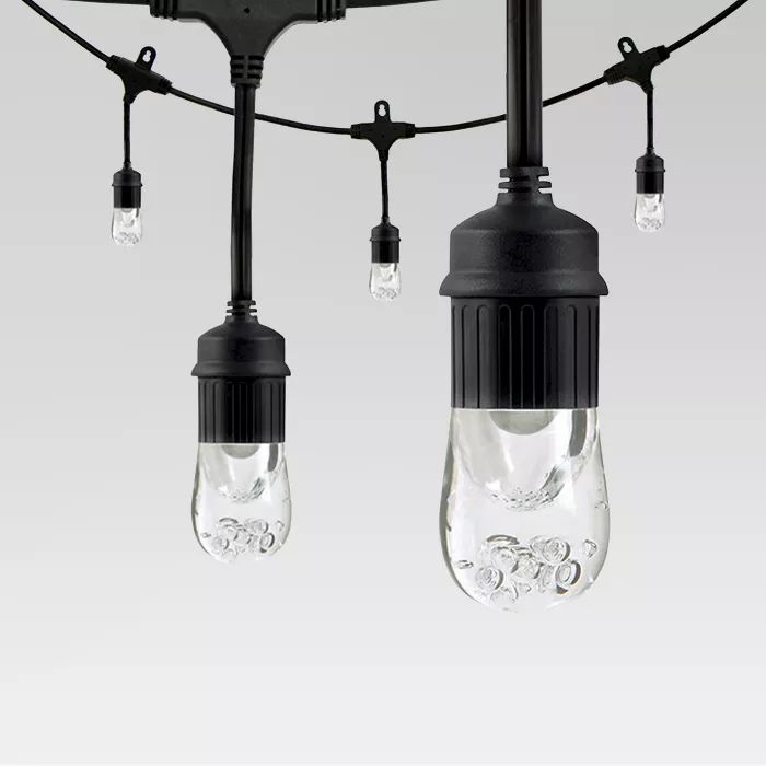24ct Classic Café Outdoor String Lights Integrated LED Bulb - Black Wire - Enbrighten | Target