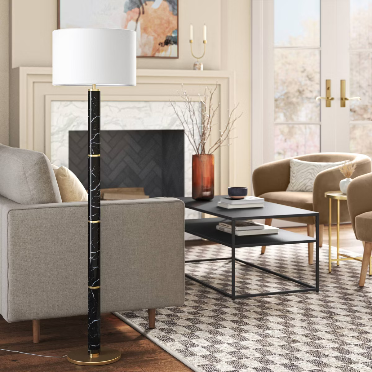 Faux Marble Stick Floor Lamp - Threshold™ | Target