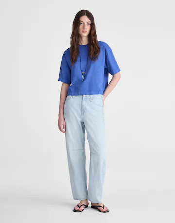 The Boxy Crop Tee in Allday Jersey | Madewell